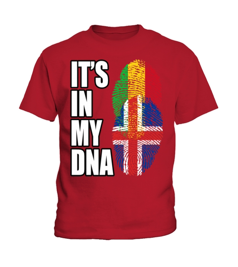 Malian And Icelandic Mix Heritage DNA Flag Kids T-Shirt