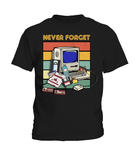 Never Forget 1980s 90s Music Players Retro Vintage Kids T-Shirt