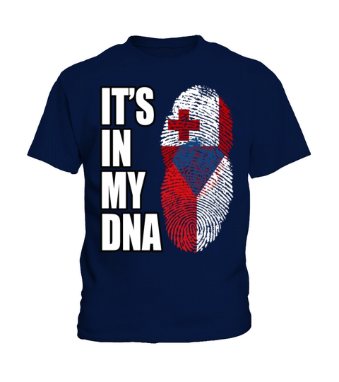 Tongan And Czech Mix Heritage DNA Flag Kids T-Shirt