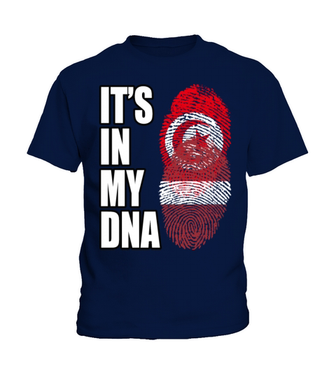 Tunisian And Latvian Mix Heritage DNA Flag Kids T-Shirt