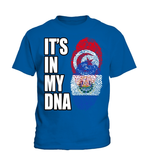 Tunisian And Salvadoran Mix Heritage DNA Flag Kids T-Shirt