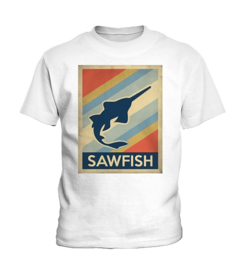 Vintage style sawfish Tshirt Kids T-Shirt