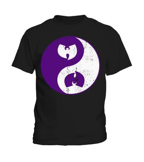 yin and yang wutang dark purple Kids T-Shirt