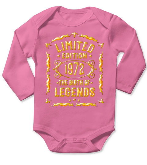 50th Birthday Birth of legends Vintage 1972 Long Sleeve Baby One-Piece