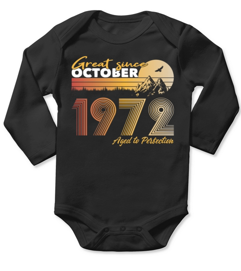 50th birthday vintage 1972 great since 1972 Long Sleeve Baby One-Piece