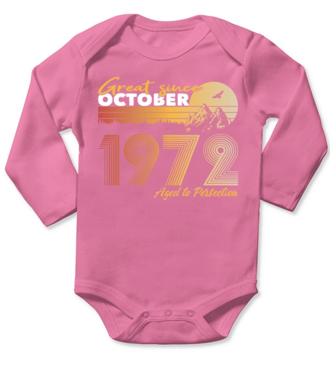 50th birthday vintage 1972 great since 1972 Long Sleeve Baby One-Piece