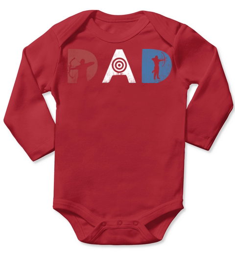 American Archer Dad Vintage Dads Archery Father Long Sleeve Baby One-Piece