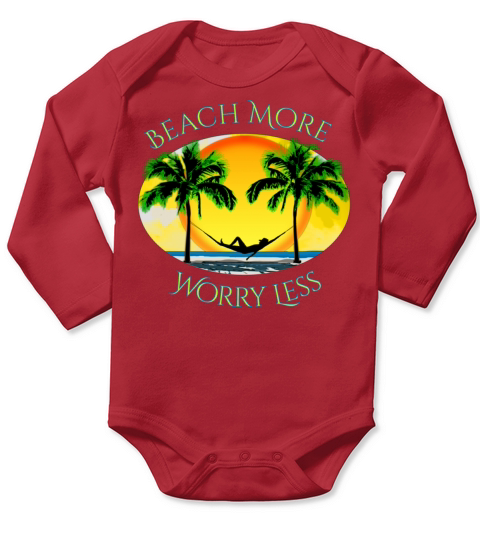 Beach More and Worry Less Summer Vacation Long Sleeve Baby One-Piece