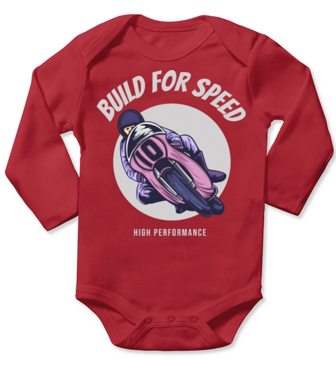 Build For Speed - Motorcycles Long Sleeve Baby One-Piece