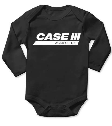 Case IH Agriculture Black Logo T-Shirt Long Sleeve Baby One-Piece