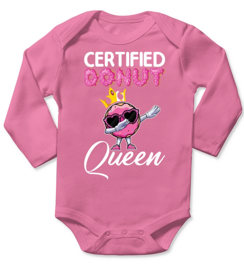 Certified Donut Queen - Funny Dab Dance Style Long Sleeve Baby One-Piece