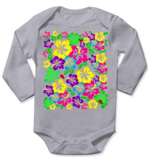colorful luminous flowers Long Sleeve Baby One-Piece