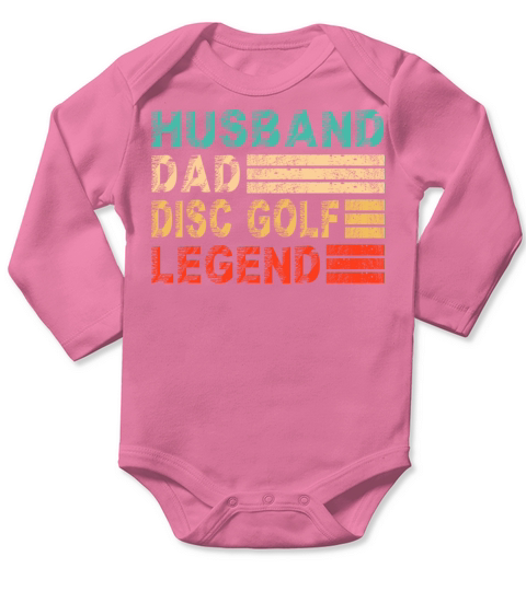Disc Golf Dad Husband Myth Legend Vintage Gift Long Sleeve Baby One-Piece