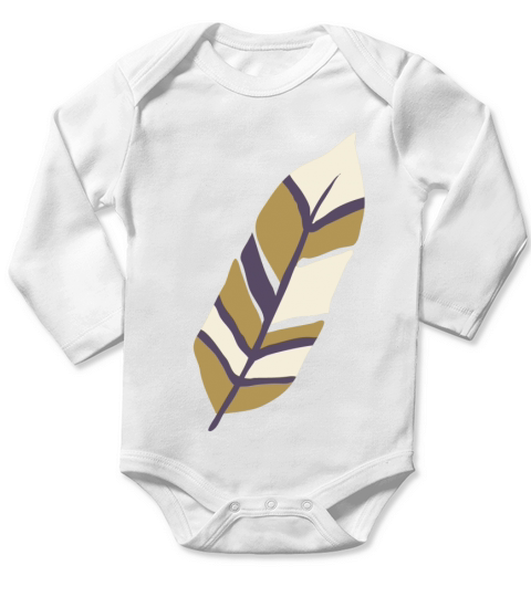 Feathers 17 Long Sleeve Baby One-Piece