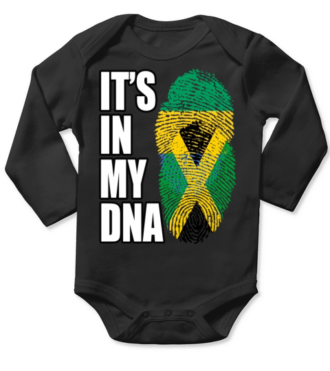 Gambian And Jamaican Mix Heritage DNA Flag Long Sleeve Baby One-Piece