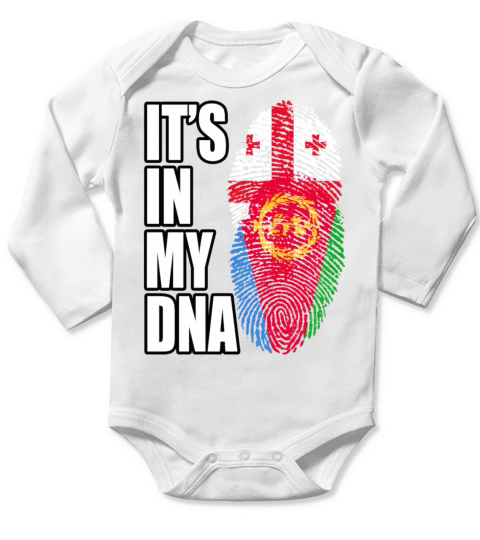 Georgian And Eritrean Mix Heritage DNA Flag Long Sleeve Baby One-Piece