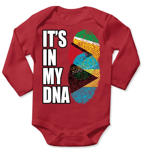 Guyanese And Bahamian Mix Heritage DNA Flag Long Sleeve Baby One-Piece