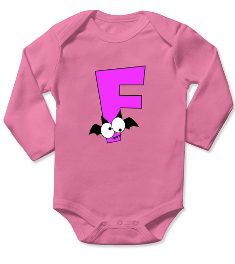 Halloween Alphabets Clipart F Long Sleeve Baby One-Piece