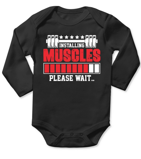 Installing Funny Gym Workout Fitness Weightlifting Long Sleeve Baby One-Piece