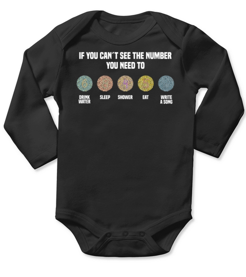 Ishihara Numbers - Write A Song Long Sleeve Baby One-Piece