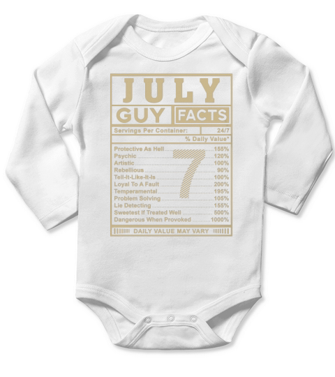 JULY GUY FACTS Long Sleeve Baby One-Piece