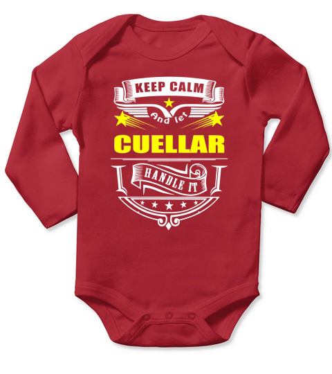 Keep calm and let CUELLAR handle it Long Sleeve Baby One-Piece