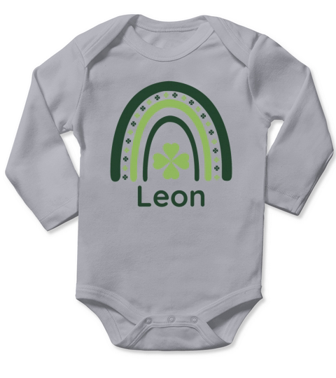Leon Clover Boho Rainbow Long Sleeve Baby One-Piece