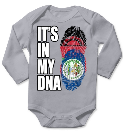 Malawian And Belizean Mix Heritage DNA Flag Long Sleeve Baby One-Piece
