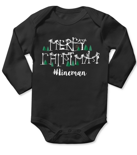 Merry Christmas Lineman Funny Husband And Wife Long Sleeve Baby One-Piece