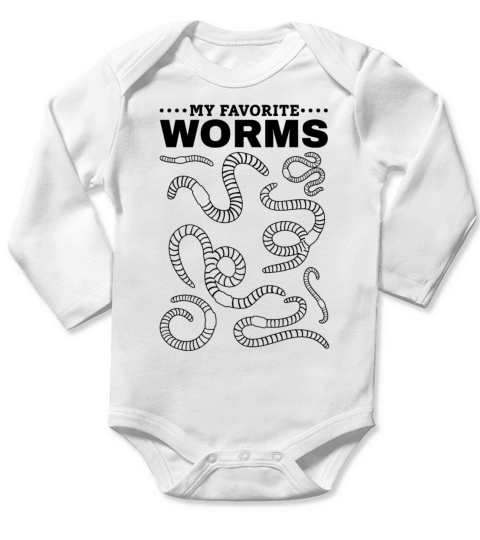 My Favorite Worms Compost Worms Cute Worm Lover Long Sleeve Baby One-Piece