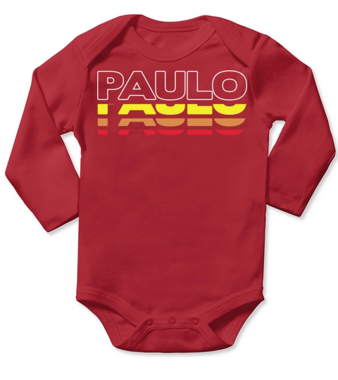Paulo First Name Funny Vintage Sunset Paulo Long Sleeve Baby One-Piece