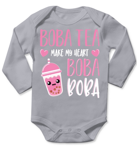 Powered By Tea Bubble Milk Tea Lovers Gift Idea Long Sleeve Baby One-Piece
