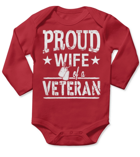 Proud Wife Of A Veteran tshirt Long Sleeve Baby One-Piece