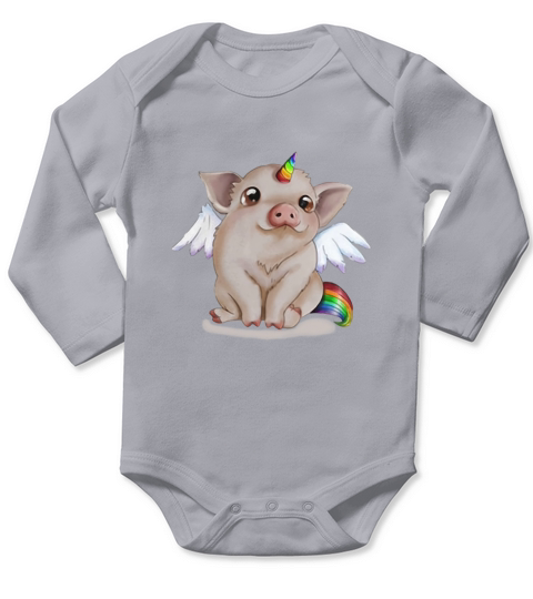 Rainbow Pig unicorn shirt Long Sleeve Baby One-Piece
