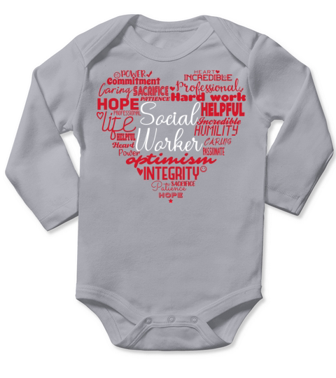 Social Worker Tag Cloud Social Work Caseworker Long Sleeve Baby One-Piece