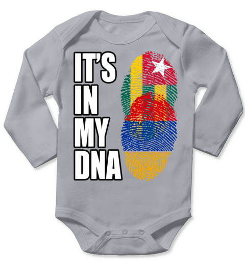 Togolese And Armenian Mix Heritage DNA Flag Long Sleeve Baby One-Piece