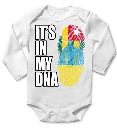 Togolese And Ukrainian Mix Heritage DNA Flag Long Sleeve Baby One-Piece