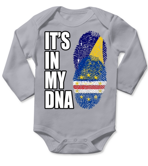 Tokelauan And Cabo Verdean Mix Heritage DNA Flag Long Sleeve Baby One-Piece