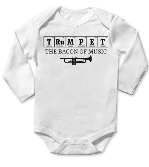 Trumpet Player Vintage Periodic Long Sleeve Baby One-Piece