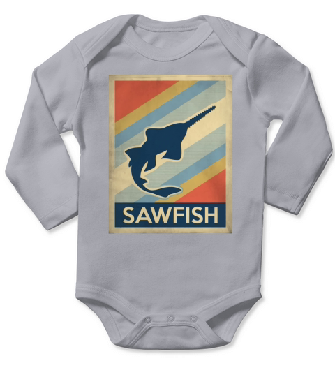 Vintage style sawfish Tshirt Long Sleeve Baby One-Piece
