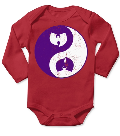 yin and yang wutang dark purple Long Sleeve Baby One-Piece