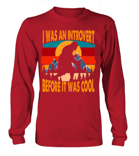 Bigfoot Sasquatch Vintage Retro Sunset Introvert Long sleeved Unisex