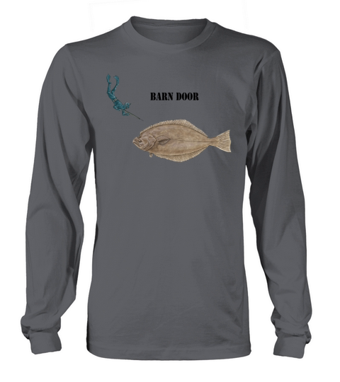Freediving Spearfishing Diver and a Large Halibut Long sleeved Unisex