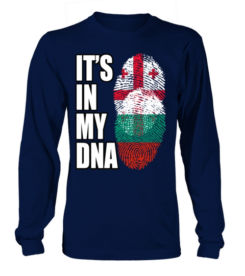 Georgian And Bulgarian Mix Heritage DNA Flag Long sleeved Unisex
