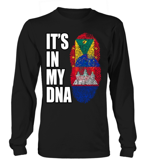 Grenadian And Cambodian Mix Heritage DNA Flag Long sleeved Unisex