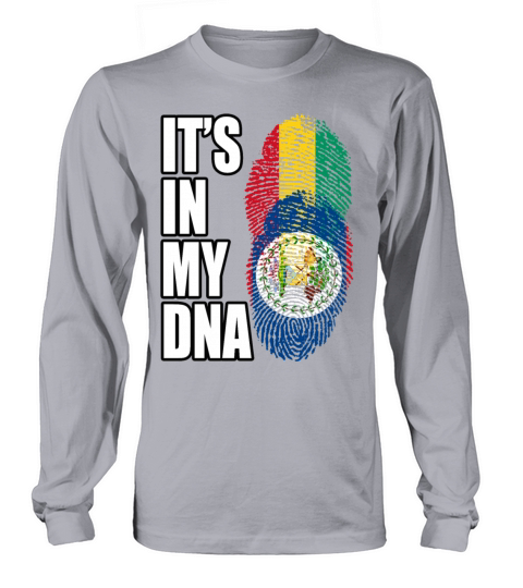 Guinean And Belizean Mix Heritage DNA Flag Long sleeved Unisex