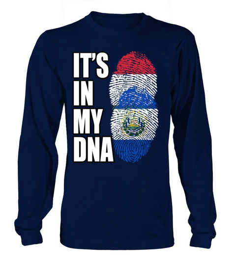 Hungarian And Salvadoran Mix Heritage DNA Flag Long sleeved Unisex