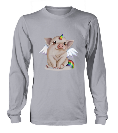 Rainbow Pig unicorn shirt Long sleeved Unisex