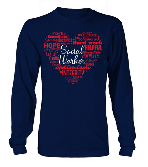 Social Worker Tag Cloud Social Work Caseworker Long sleeved Unisex