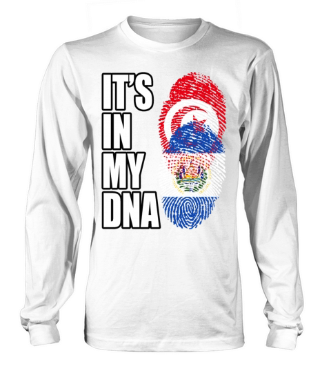 Tunisian And Salvadoran Mix Heritage DNA Flag Long sleeved Unisex